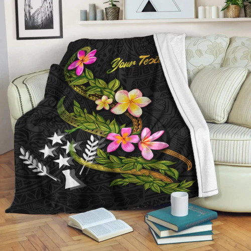 Kosrae Polynesian Custom Personalised Blanket - Plumeria Tribal 1