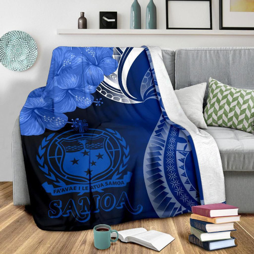Samoa Premium Blanket - Samoa Seal Wave Style (Blue) 1