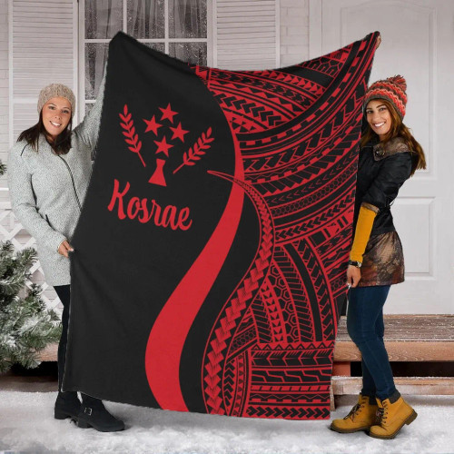 Kosrae Premium Blanket - Red Polynesian Tentacle Tribal Pattern 1