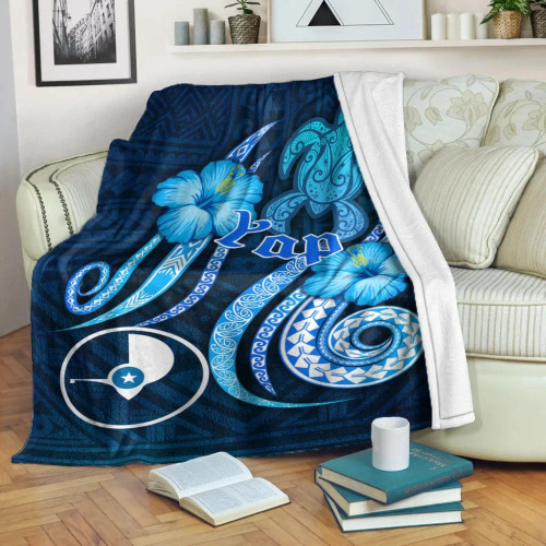 Yap Premium Blanket - Turtle and Tribal Tattoo Of Polynesian 1
