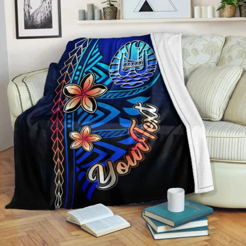 Tahiti Custom Personalised Premium Blanket - Vintage Tribal Mountain 1
