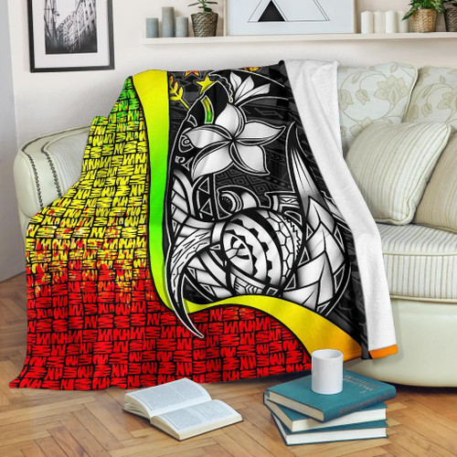 Kosrae Micronesia Premium Blanket Reggae - Turtle With Hook 1