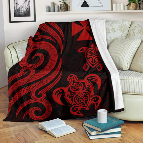 Wallis and Futuna Premium Blanket - Red Tentacle Turtle 1