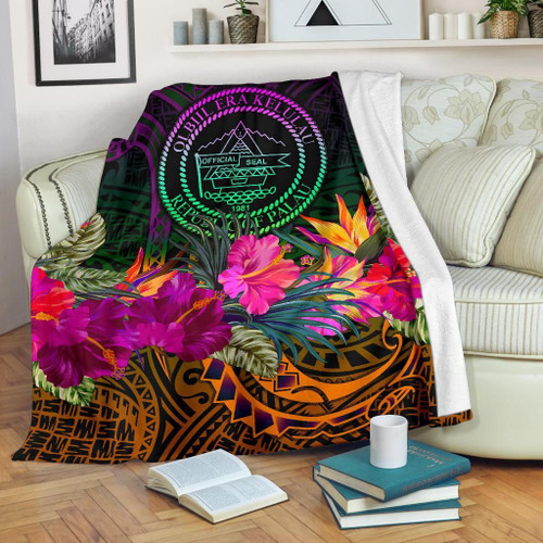 Palau Premium Blanket - Summer Hibiscus 1