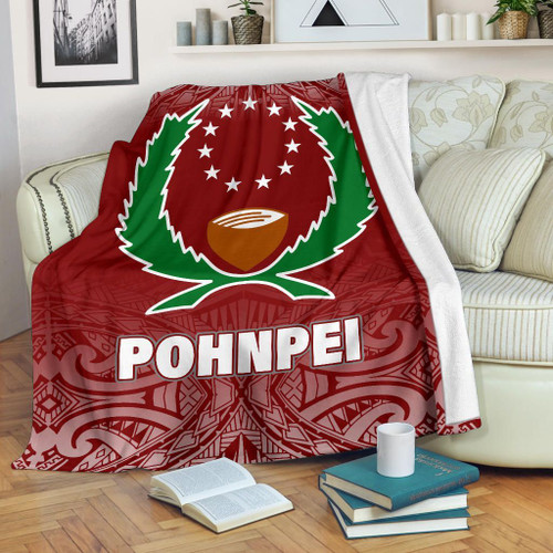 Pohnpei Premium Blanket - Red Fog Style 1