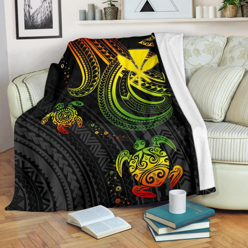 Hawaii Premium Blanket - Reggae Turtle 1