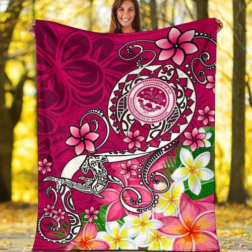 FSM Premium Blanket - Turtle Plumeria (Pink) 1