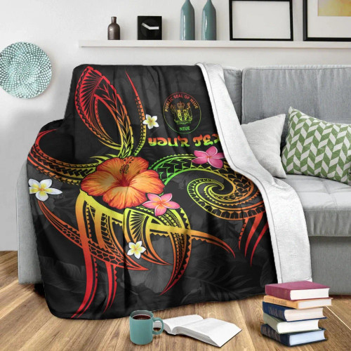 Niue Polynesian Personalised Premium Blanket - Legend of Niue (Reggae) 1