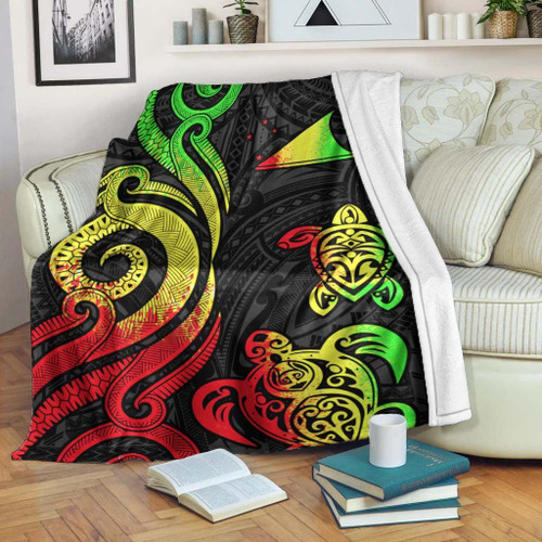 Tokelau Premium Blanket - Reggae Tentacle Turtle 1