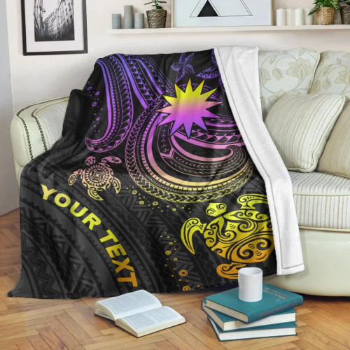 Nauru Custom Personalised Premium Blanket- Pink Turtle 1