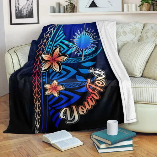 Marshall Islands Custom Personalised Premium Blanket - Vintage Tribal Mountain 1