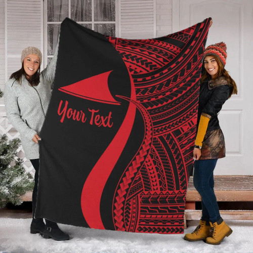 Tokelau Custom Personalised Premium Blanket - Red Polynesian Tentacle Tribal Pattern 1