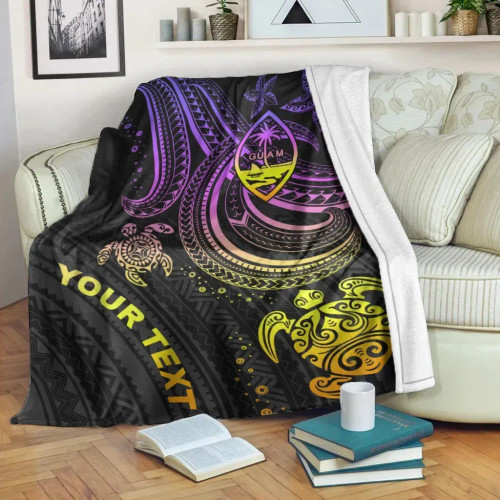 Guam Custom Personalised Premium Blanket- Pink Turtle 1