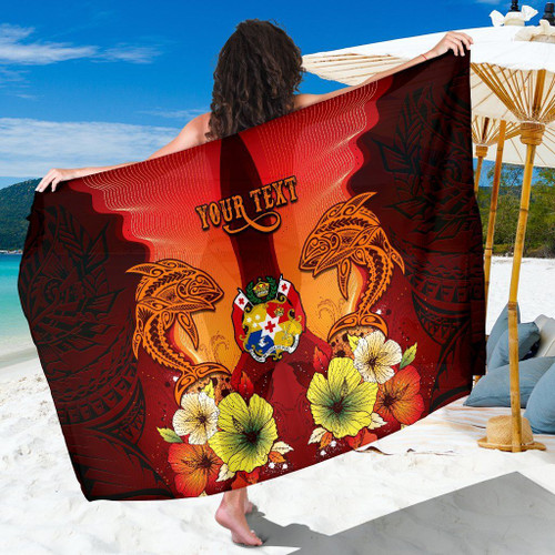 Tonga Custom Personalised Sarongs - Tribal Tuna Fish 1