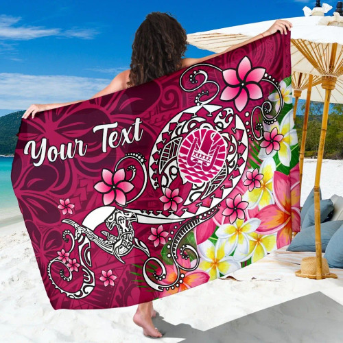 Tahiti Custom Personalised Sarong - Turtle Plumeria (Pink) 1