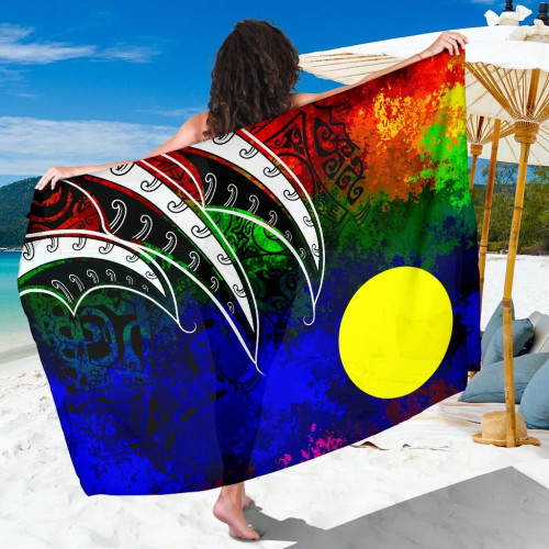Palau Sarong - Tropical Leaf Rainbow Color 1