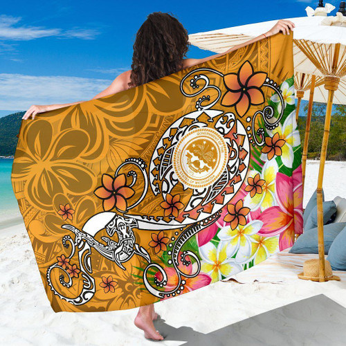 FSM Sarong - Turtle Plumeria (Gold) 1