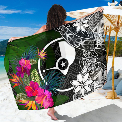 Yap Sarong - Turtle Plumeria Banana Leaf 1