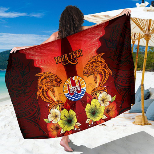 Tahiti Custom Personalised Sarongs - Tribal Tuna Fish 1