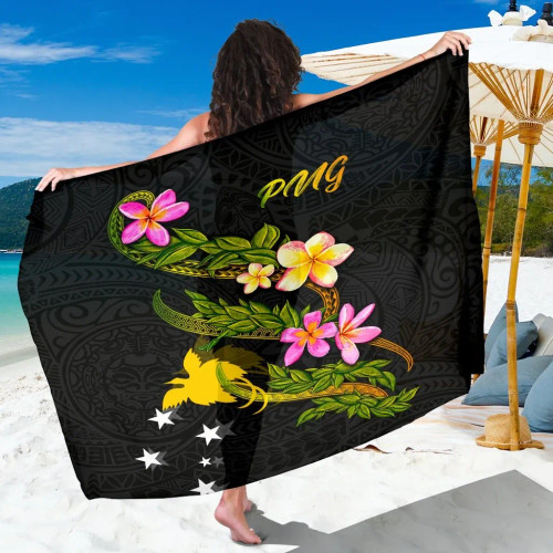 Papua New Guinea Polynesian Sarong - Plumeria Tribal 1