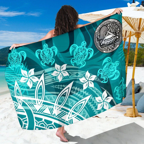 American Samoa Sarong - Turtle Around Flower 1