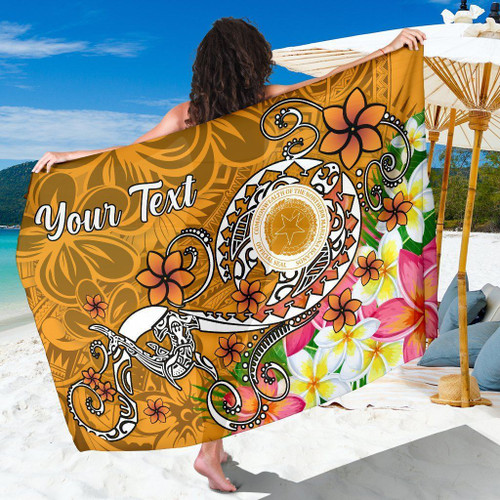 CNMI (Custom Personalised) Sarong - Turtle Plumeria (Gold) 1
