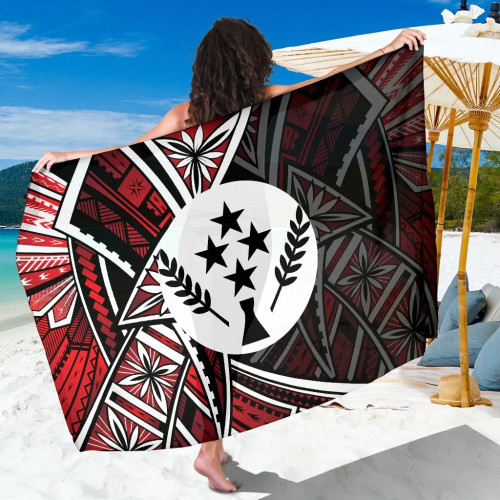 Kosrae Sarong - Tribal Flower Special Pattern Red Color 1