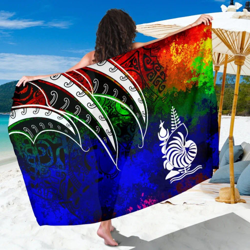 New Caledonia Sarong - Tropical Leaf Rainbow Color 1