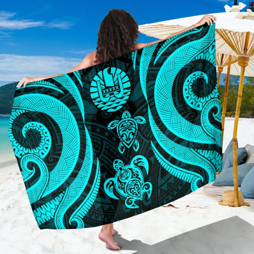 Tahiti Sarong - Tentacle Turtle Turquoise 1