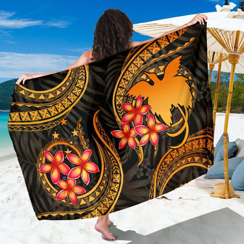 Papua New Guinea Sarong - Gold Plumeria 1
