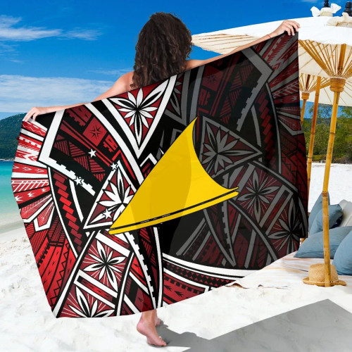 Tokelau Sarong - Tribal Flower Special Pattern Red Color 1