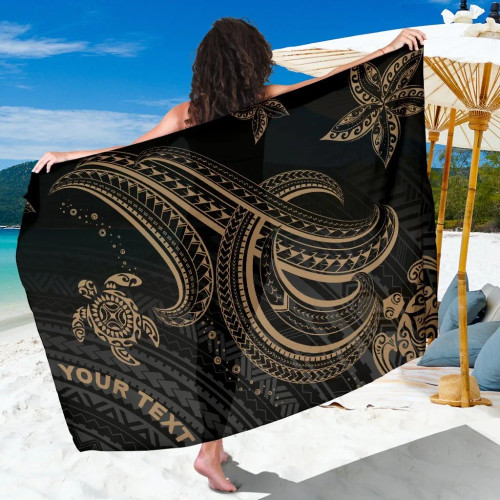Polynesian Custom Personalised Sarongs - Gold Turtle 1