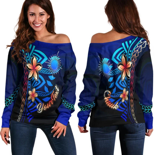 Marshall Islands Custom Personalised Women Off Shoulder Sweater - Vintage Tribal Moutain 1