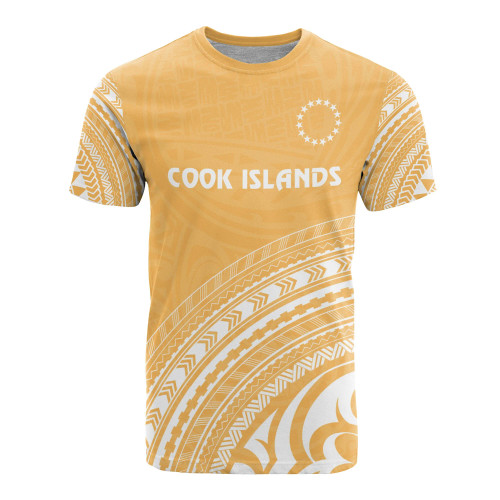 Cook Islands All Over T-Shirt - Cook Islands Coat Of Arms Polynesian Tribal Gold Version 1