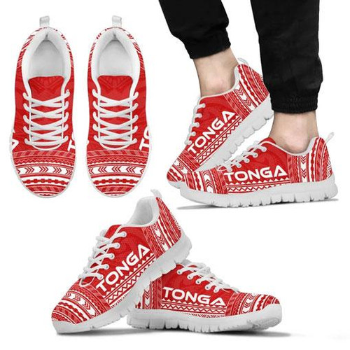 Tonga Sneakers - Tonga Polynesian Chief Tattoo Red Version 1
