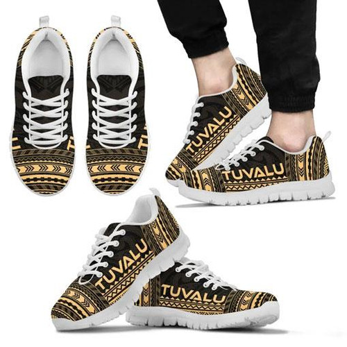 Tuvalu Sneakers - Tuvalu Polynesian Chief Tattoo Gold Version 1