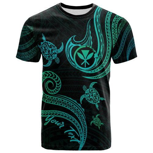 Hawaii (Kanaka Maoli) Personalised Custom T-Shirt - Polynesian Turtle With Pattern 1