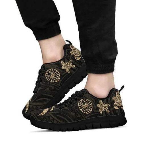 Tahiti Polynesian Sneakers - Gold Tentacle Turtle 1