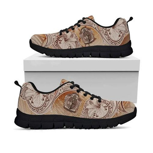 Nauru Sneakers - Hibiscus Flowers Vintage Style 1