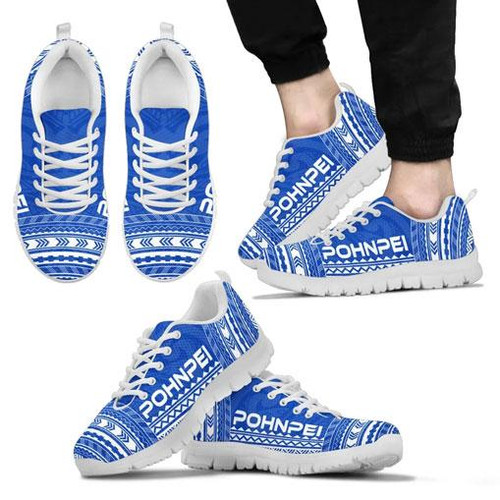 Pohnpei Sneakers - Pohnpei Polynesian Chief Tattoo Blue Version 1