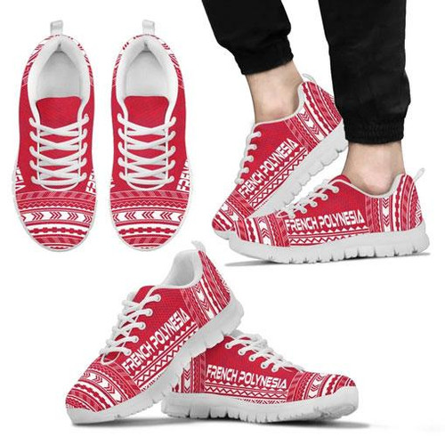 French Polynesia Sneakers - French Polynesian Chief Tattoo Red Version 1