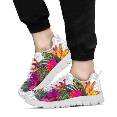 Tahiti Sneakers Hibiscus Polynesian pattern white 1