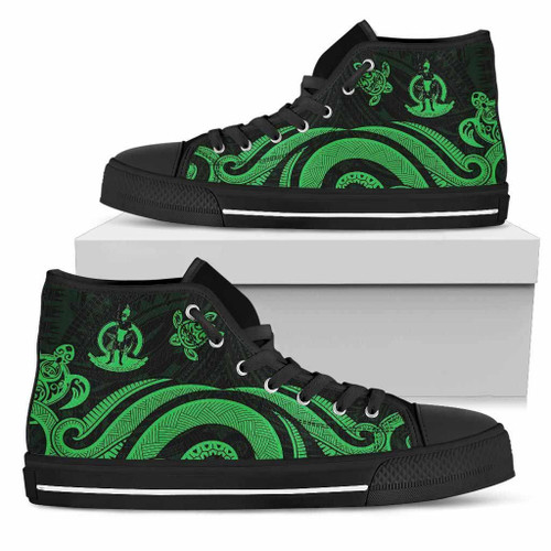 Vanuatu High Top Canvas Shoes - Green Tentacle Turtle 1