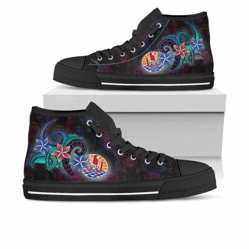 Tahiti High Top Shoes - Plumeria Flowers Style 1