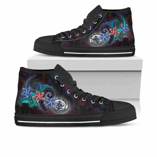 Palau High Top Shoes - Plumeria Flowers Style 1