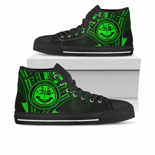 Federated States of Micronesia High Top Shoes - Cross Style Green Color 1