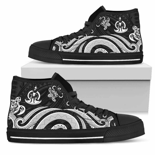Vanuatu High Top Canvas Shoes - White Tentacle Turtle 1