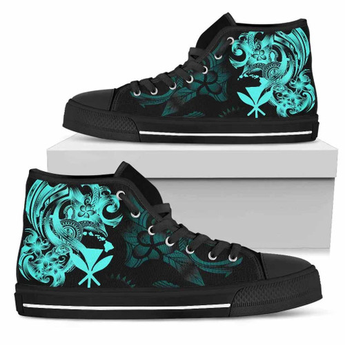 Polynesian Hawaii High Top Shoes - Kanaka Maoli Blue Turtle 1