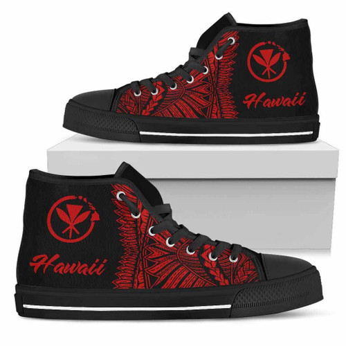 Hawaii Polynesian High Top Shoes - Hawaii Pride Red Version 1