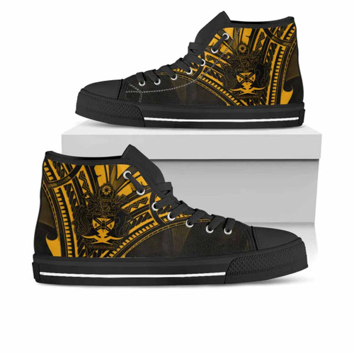 Solomon Islands High Top Shoes - Cross Style Gold Color 1